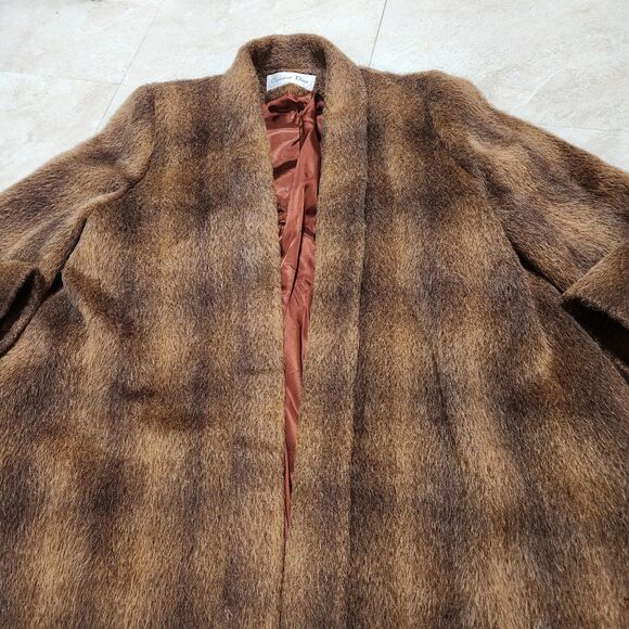 VTG Christian Dior Womens Size 8 USA Made Long Fur Coat Jacket Mink? W Pockets - Picture 5 of 16